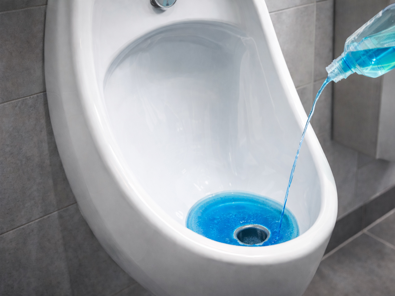 URINEDES – PRQ Desinfetante sendo despejado em mictório