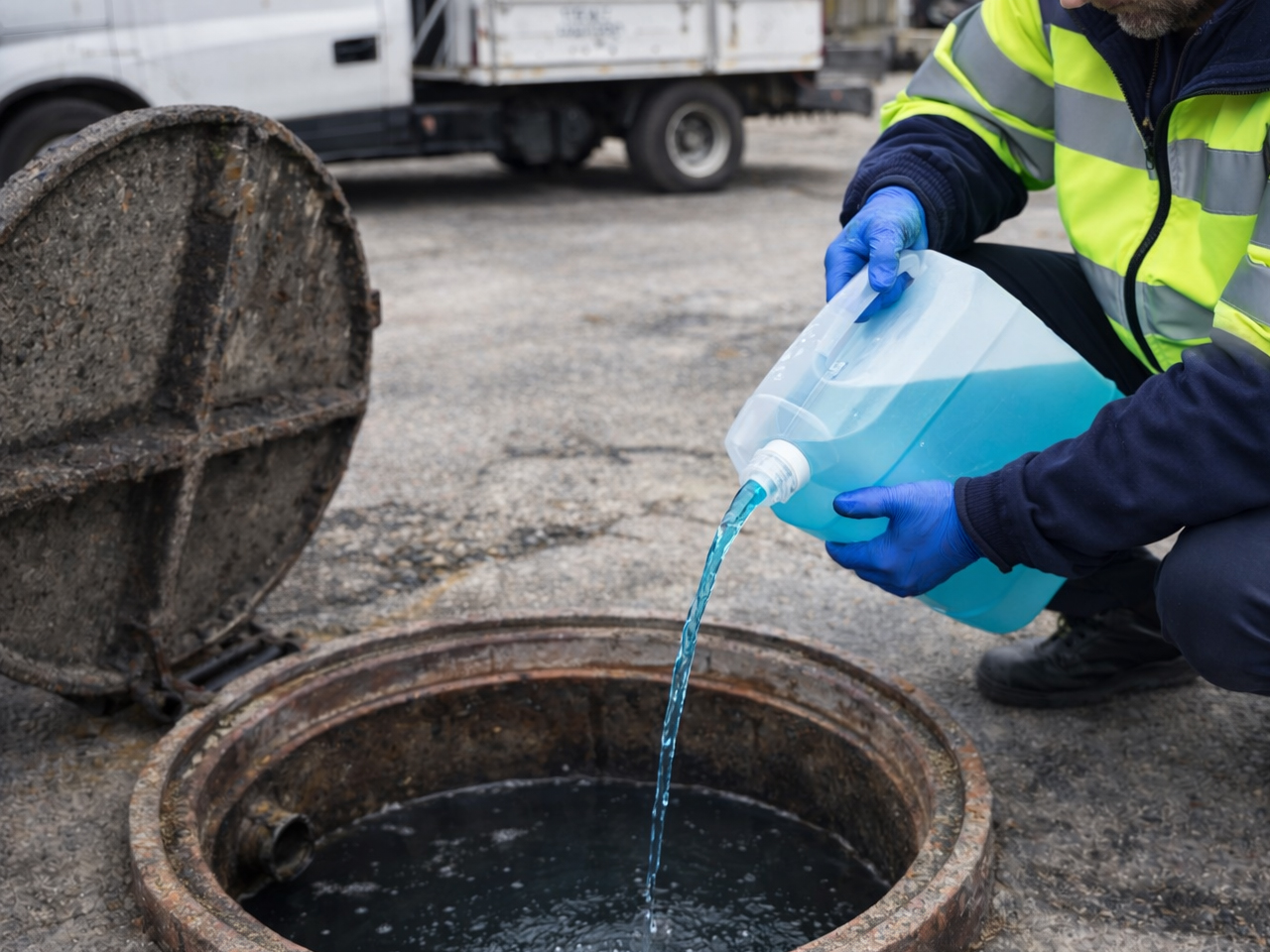 URINEDES – PRQ Desinfetante sendo despejado em mictório