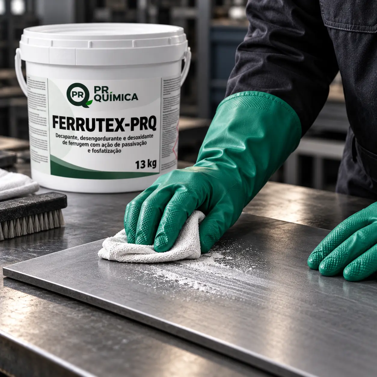 Fosfatização na preparação de metal ferroso com FERRUTEX-PRQ
